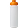 Baseline® Plus grip 750 ml sportfles met flipcapdeksel - Wit/Oranje