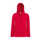 FOTL Lady-Fit L.weight Hooded Sweat Jacket, Red, XS
