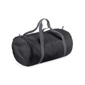 BagBase Packaway Barrel Bag, Black/Graphite Grey, ONE, Bagbase