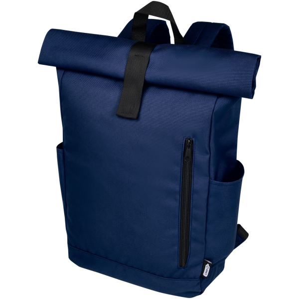 Byron 15.6" GRS RPET roll-top backpack 18L - Navy