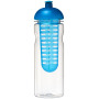 H2O Active® Base Tritan™ 650 ml bidon en infuser met koepeldeksel - Transparant/Aqua blauw