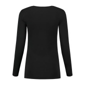 L&S T-shirt Crewneck cot/elast LS for her black L