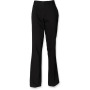 Ladies 65/35 Flat Fronted Chino Trousers Black 8 UK