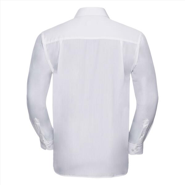 RUS Men LSL Clas. Polycot. Poplin Shirt, White, 4XL