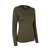 Interlock T-shirt | long-sleeved | women - Olive, S