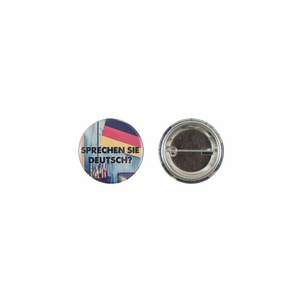 Speld button 37 mm Wit
