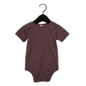 Bella Baby Jersey Short Sleeve Bodysuit, Heather Maroon, 6-12, Bella+Canvas