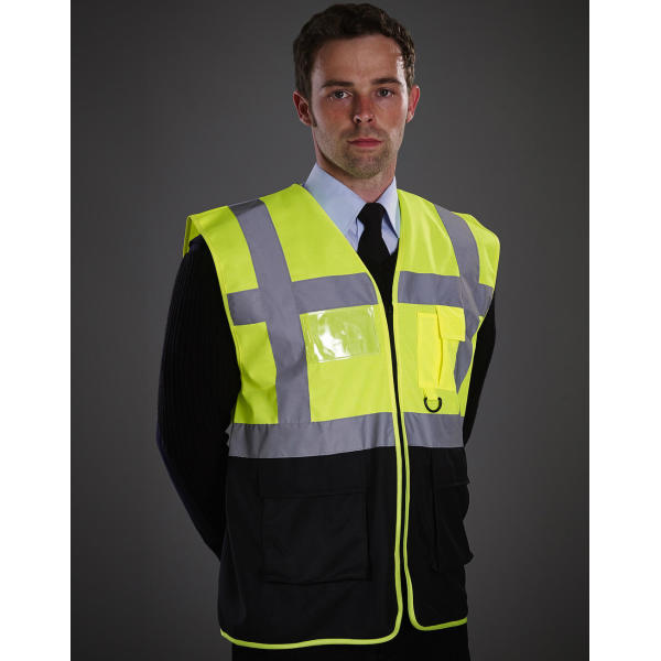 Fluo Executive Waistcoat - Fluo Yellow/Royal Blue - M