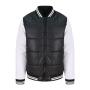 AWDis Varsity Puffer Jacket, Jet Black/White, L, Just Hoods