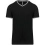 Heren-t-shirt piqué V-hals Black / Light Grey / White M