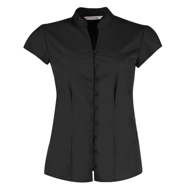 Ladies Cap Sleeve V Neck Tailored Continental Blouse