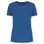 Damessport-T-shirt triblend met ronde hals Sporty Royal Blue Heather M