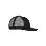 MB6240 6 Panel Flat Peak Cap - black/black - one size