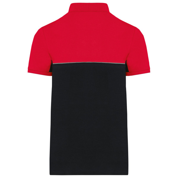 Ecologische uniseks polo met korte mouwen in twee kleuren Black / Red M