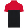 Ecologische uniseks polo met korte mouwen in twee kleuren Black / Red 3XL