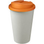 Americano® Eco 350 ml gerecyclede beker met spill-proof deksel - Oranje/Wit