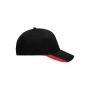 MB6502 5 Panel Two Tone Cap zwart/rood one size