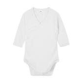 Baby Long Sleeve Kimono Bodysuit - White - 0-3