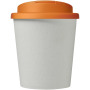 Americano® Espresso Eco 250 ml recycled tumbler with spill-proof lid - White/Orange