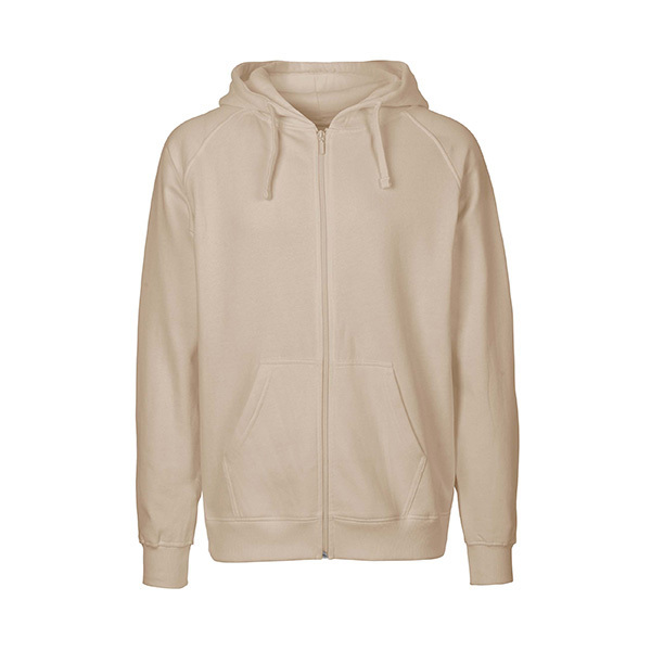 Neutral mens zip hoodie-Sand-3XL