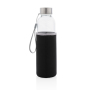Glazen fles met neopreen hoes, zwart