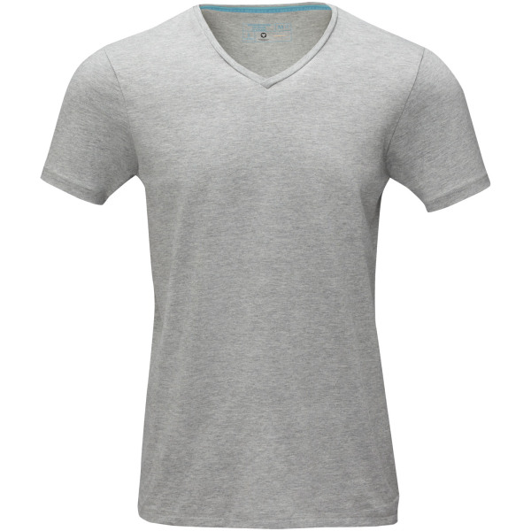 Kawartha short sleeve men's GOTS organic V-neck t-shirt - Grey melange - XXL