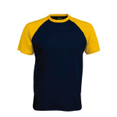 Baseball - Tweekleurig t-shirt Navy / Yellow XXL
