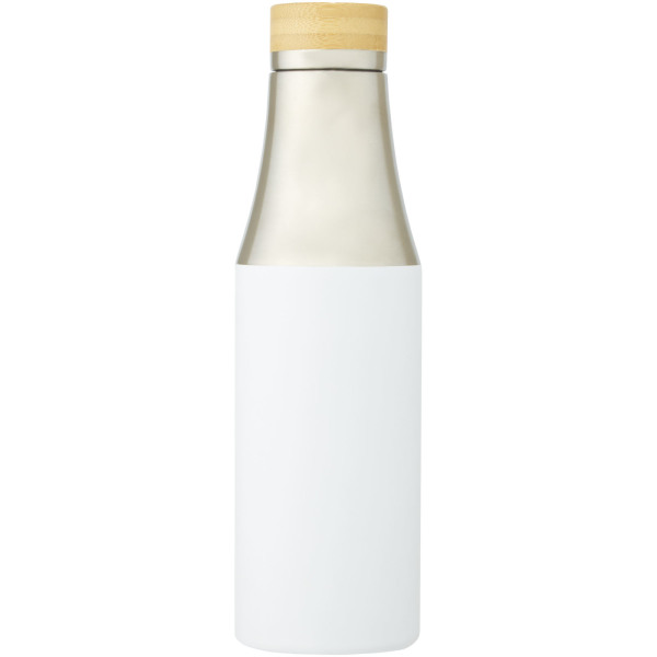 Hulan koperen vacuüm geïsoleerde roestvrijstalen fles van 540 ml met bamboe deksel - Wit