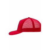 MB6508 5 Panel Flat Peak Cap - red - one size