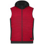Men's Padded Hybrid Vest - red-melange/black - 5XL