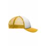 MB071 5 Panel Polyester Mesh Cap for Kids - white/gold-yellow - one size