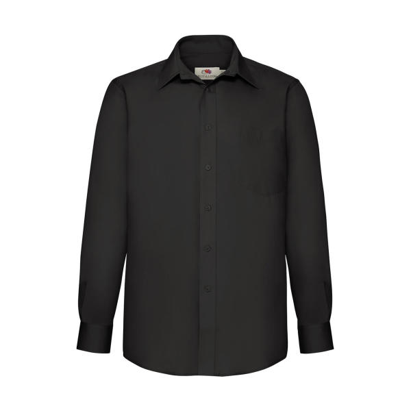 Poplin Shirt Long Sleeve - Black - S (37"-38")