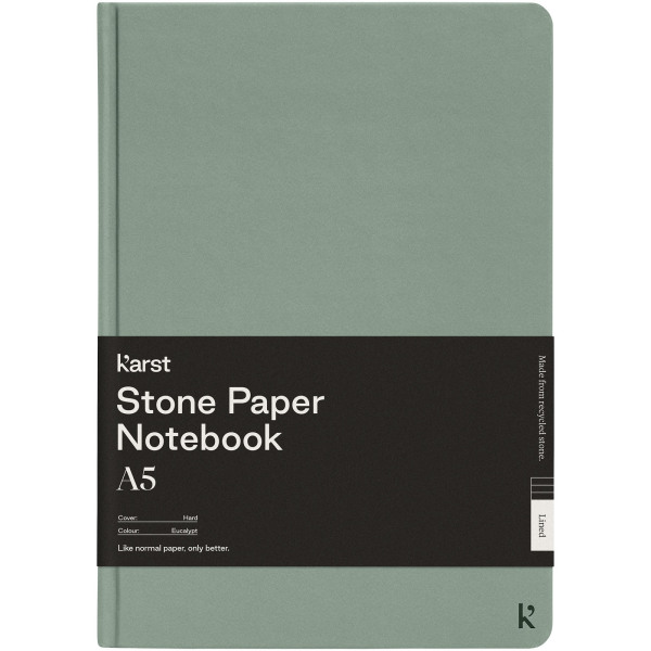 Karst® A5 stone paper hardcover notebook - lined - Heather green