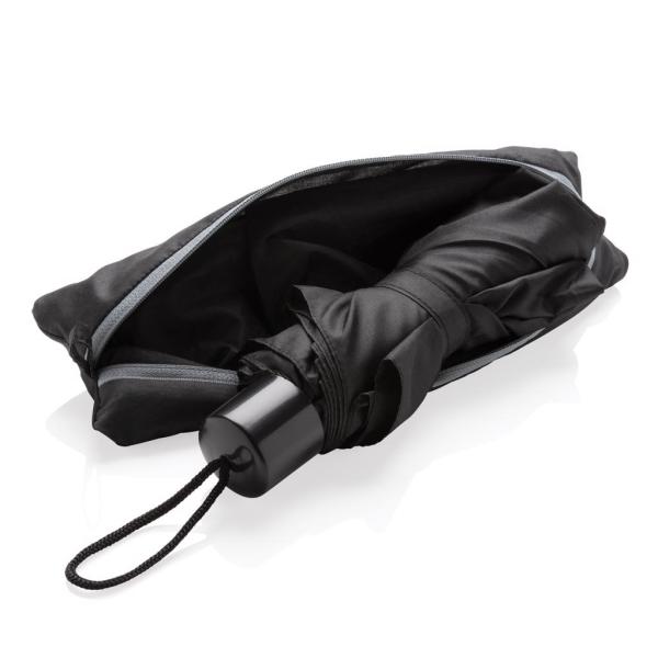 21" manual open umbrella with tote bag, black