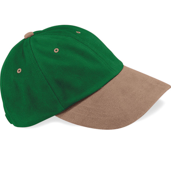 Pitching-Cap, gebürstete Baumwolle Forest Green / Taupe One Size