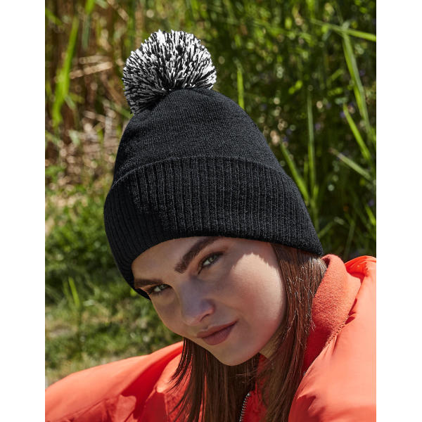 Recycled Snowstar® Beanie - Black/White - One Size