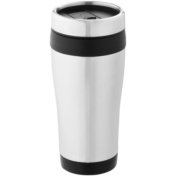 Elwood 410 ml insulated tumbler - Silver/Solid black