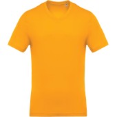Men's V-neck short sleeve T-shirt Yellow 4XL