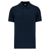 Contrasterende polo Day To Day korte mouwen Navy / Light Royal Blue 3XL