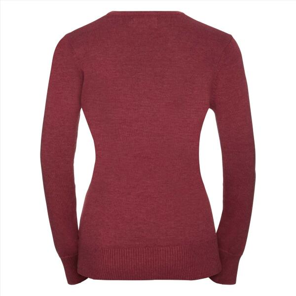 RUS Ladies Crew Neck Knitted Pullover, Cranberry Marl, XXL