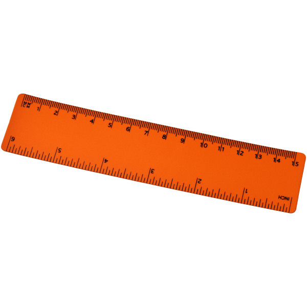 Rothko 15 cm plastic ruler - Orange