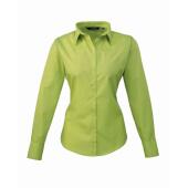 Ladies Long Sleeve Poplin Blouse, Lime Green, 22, Premier