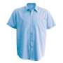 Heren non-iron micro sergé overhemd korte mouwen Bright Sky S