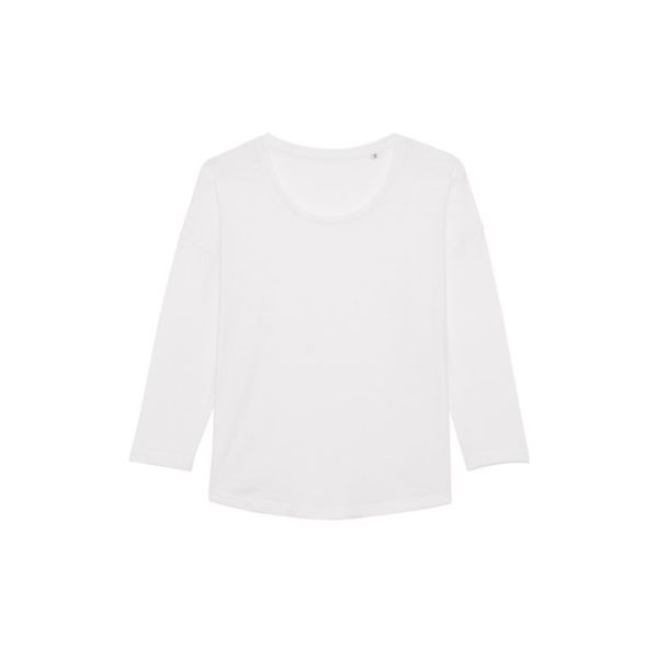 Stella Waver Slub - Vroumen-T-shirt met verlaagde mouwinzet en driekwartmouven
