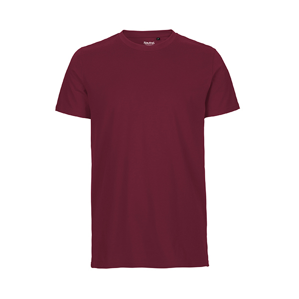 Neutral mens fitted t-shirt-Bordeaux-3XL