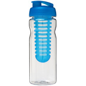 H2O Active® Base Tritan™ 650 ml sportfles en infuser met flipcapdeksel - Transparant/Aqua blauw