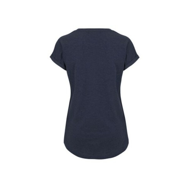 WOMEN'S ROLLED SLEEVE RECYCLED  T Melange Navy S