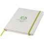 Spectrum A5 notitieboek met gekleurde sluiting - Wit/Lime