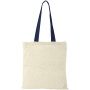 Nevada 100 g/m² cotton tote bag coloured handles 7L - Natural/Navy