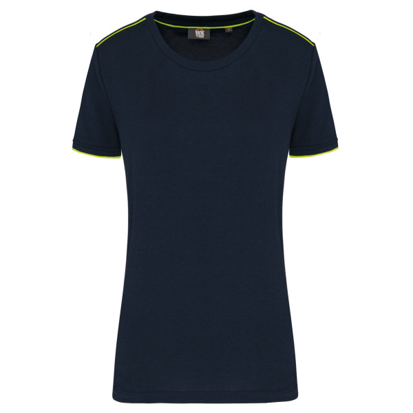 Dames-t-shirt Day To Day korte mouwen Navy / Fluorescent Yellow S